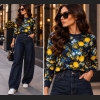 Granatowa bluza z motywem cytryn